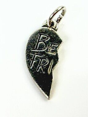 James Avery Retired Sterling Silver Best Friend Half Heart Charm JR2142